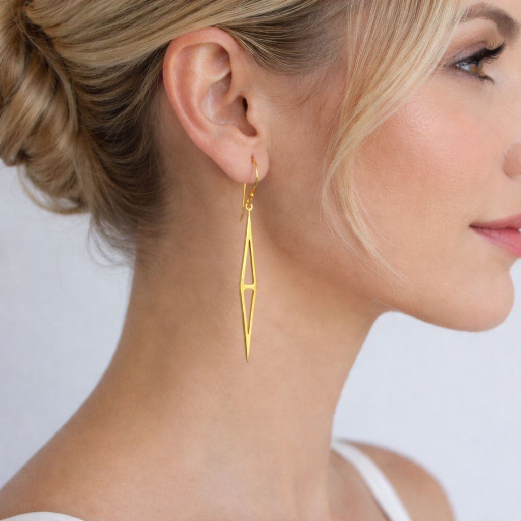 Pendientes NEEDLE bañados en oro